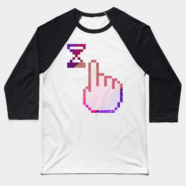 Computer Multicolor galaxy gradient Mouse Cursor Design Baseball T-Shirt by Artilize